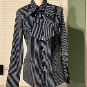 Banana Republic Navy Striped Button Down Shirt